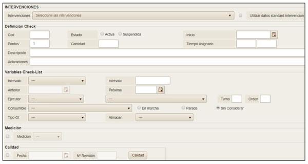 Imagen 3.12. Creación de Preventivo Check-list sobre un activo